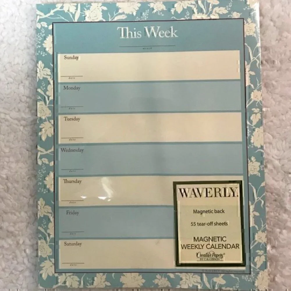 ☀️2/$14☀️C.R. Gibson Waverly Magnetic Weekly Calendar